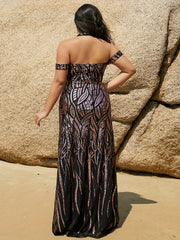  Sequin Halter Maxi Evening Formal Dress