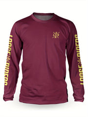 Men's Letter Pattern Sports T-Shirt Long Sleeve Tee