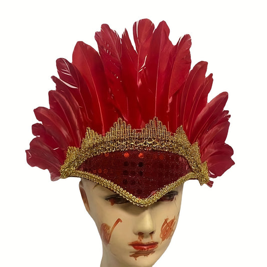 Colorful Feather Headdress for Halloween Show Party