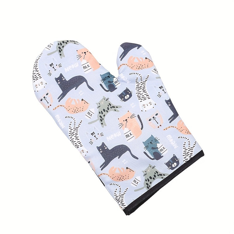 Cartoon Cat Oven Insulation Gloves - Microwave & Baking Gloves