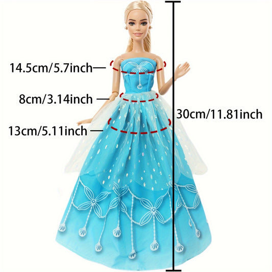 7pcs Doll Princess Dress Bag for 11.5in Doll, Christmas Birthday