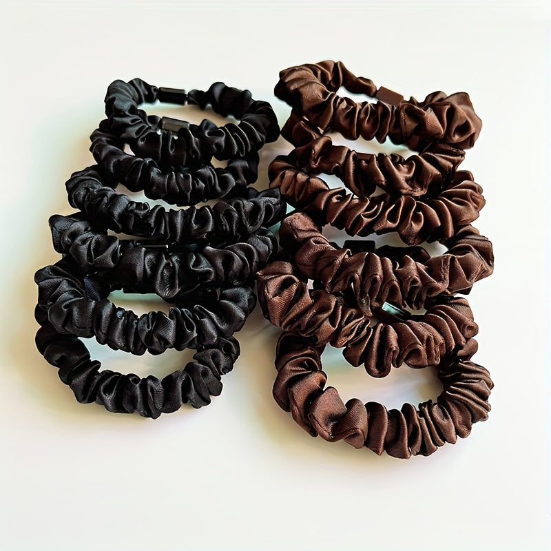 48pcs Silky Scrunchies Hair Tie Elastic Ponytail Holder Hair Accessories