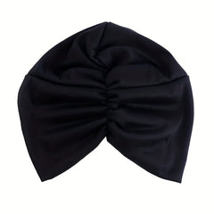 Knotted Pleated Head Wrap Solid Beanies Turban Women's Elastic Chemo Hat