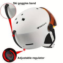 MOON Skiing Helmet Goggles PC EPS High Ski Helmet For Outdoor Sports
