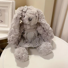 Grey Rabbit Plush Toy With Long Ear And Skirt Stuffed Animal