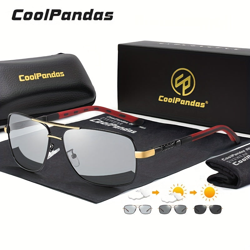 CoolPandas Photochromic Polarized Sunglasses Men Night Vision Safe Driving