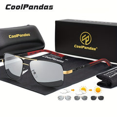 CoolPandas Photochromic Polarized Sunglasses Men Night Vision Safe Driving