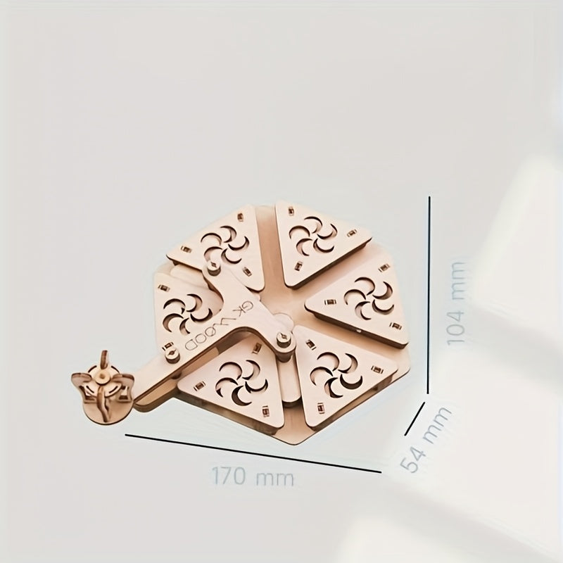 3D Wooden Octahedron Puzzle with Intricate Patterns - Ideal Gift for Birthdays