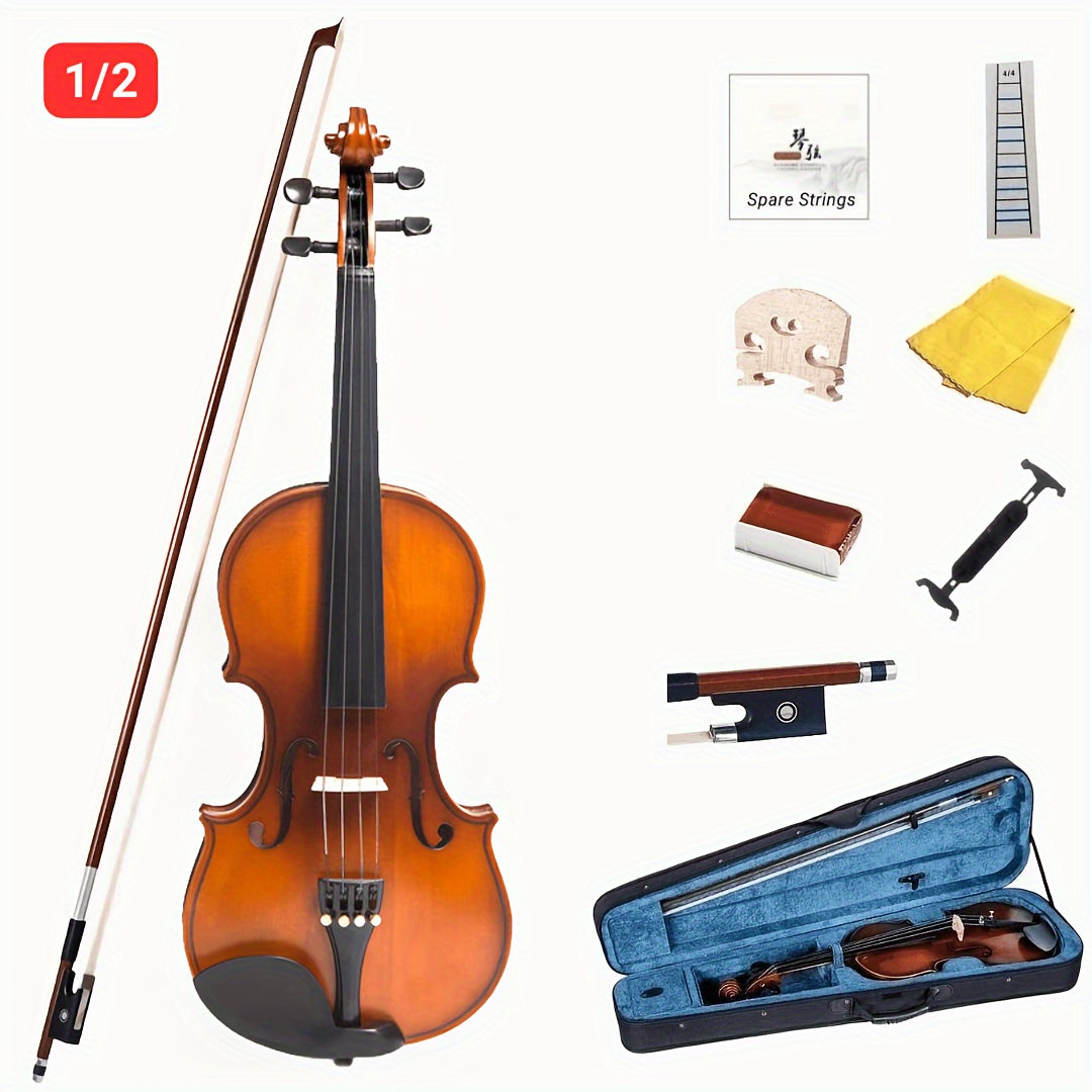 Acoustic Violin Starter Kit for Beginners with Hard Case