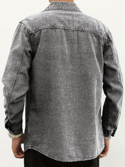 Men's Casual Denim Jacket Button Up Street Style