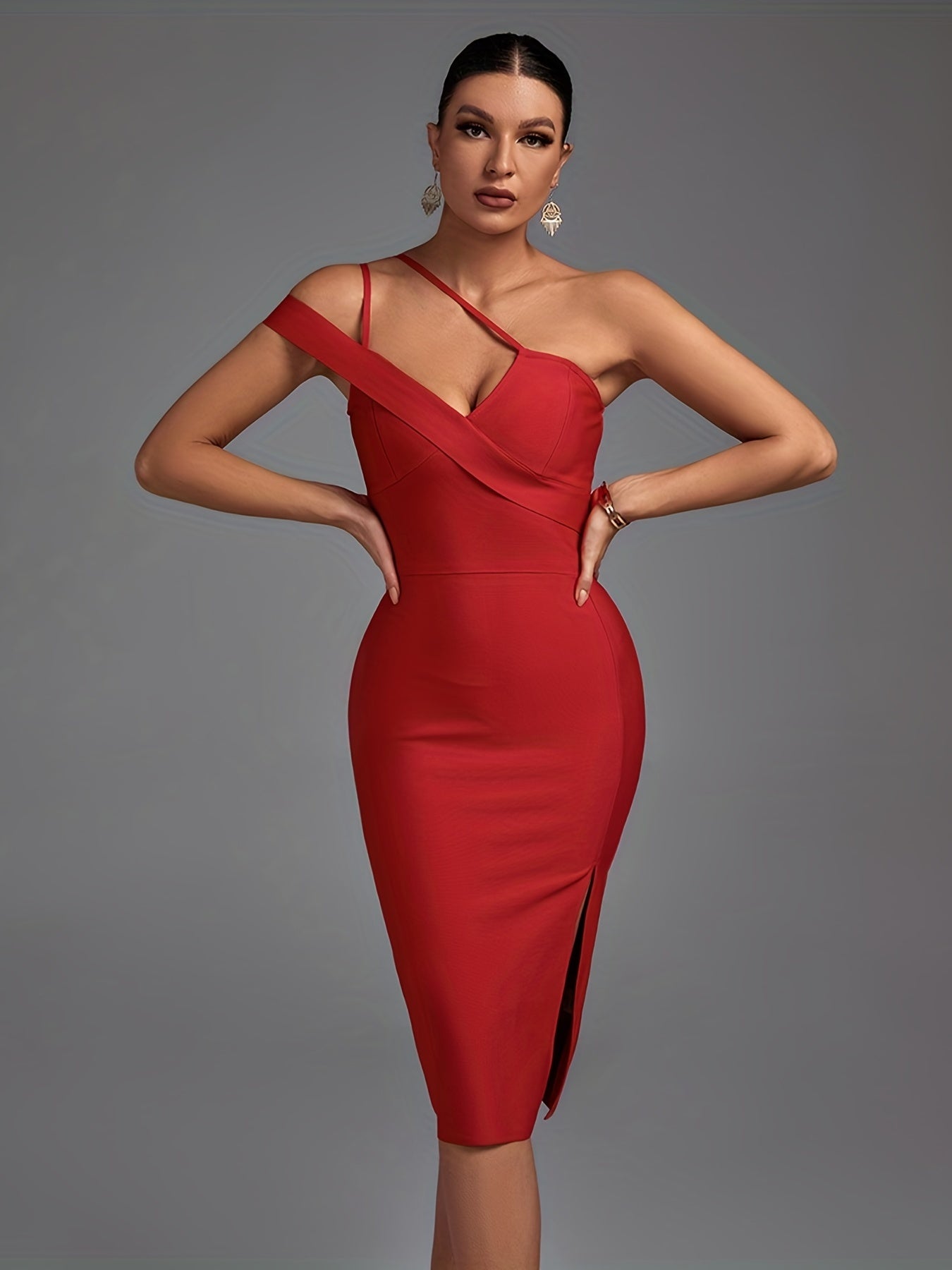 Casual Sleeveless Asymmetrical Slit Dress for Women