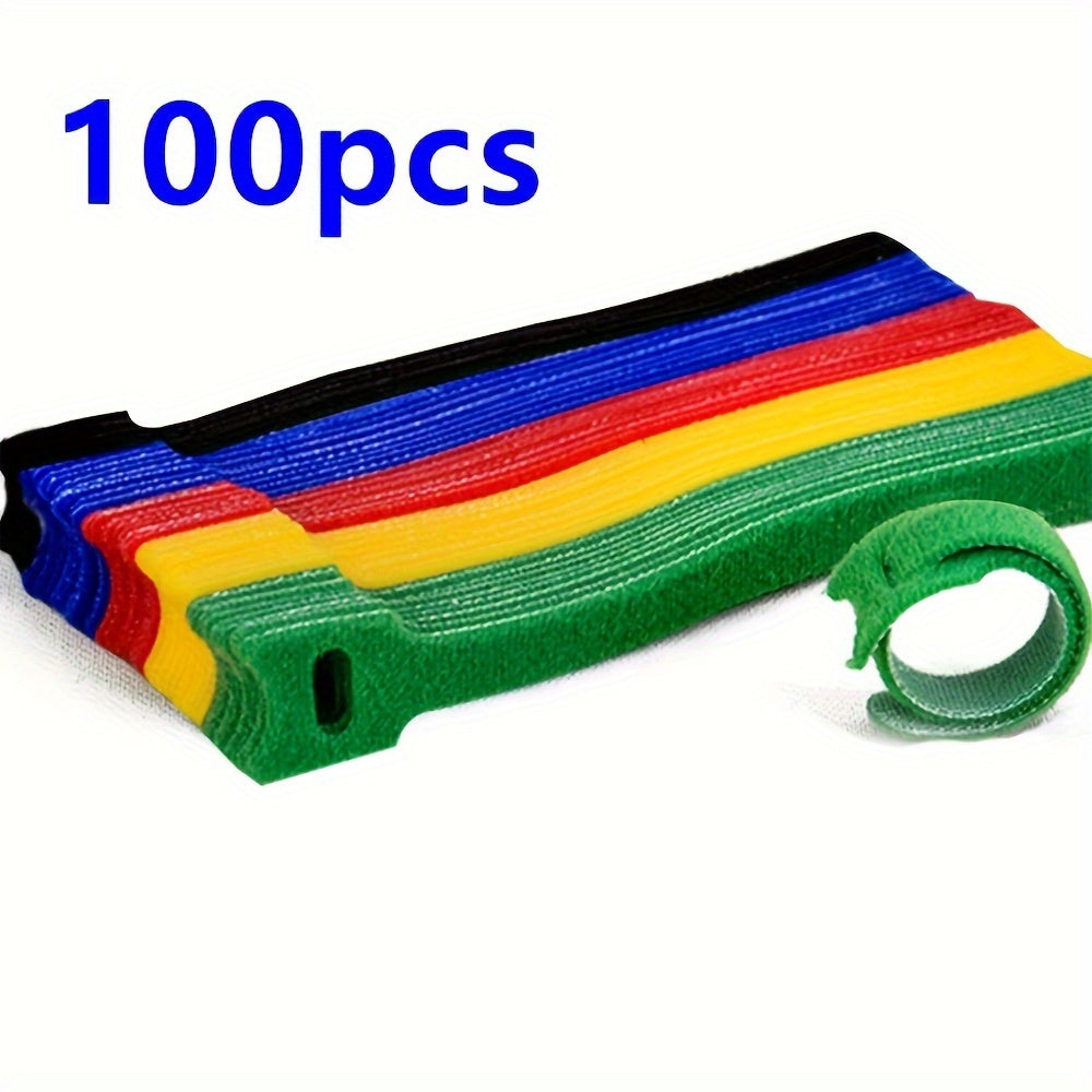 50-100pcs Reusable Cable Ties Colored Plastics Nylon Wrap Zip Bundle Ties T Type