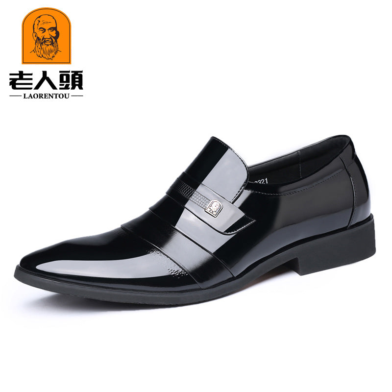 LAORENTOU Men's Pointed Toe Oxford Shoes Leather Dress Shoes