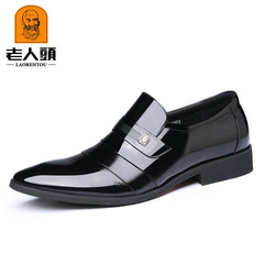 LAORENTOU Men's Pointed Toe Oxford Shoes Leather Dress Shoes