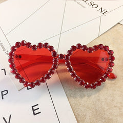 Heart Sunglasses Rhinestone Decor UV400
