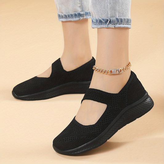 Women's Breathable Mesh Sneakers Casual Ankle Strap Flat Shoes