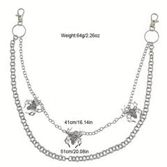 Men's Pants Chains Spider Decoration Layered Hip Hop Pants Chains