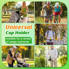 Universal Stroller Cup Holder with Phone Holder for Wheelchair Walker Bike