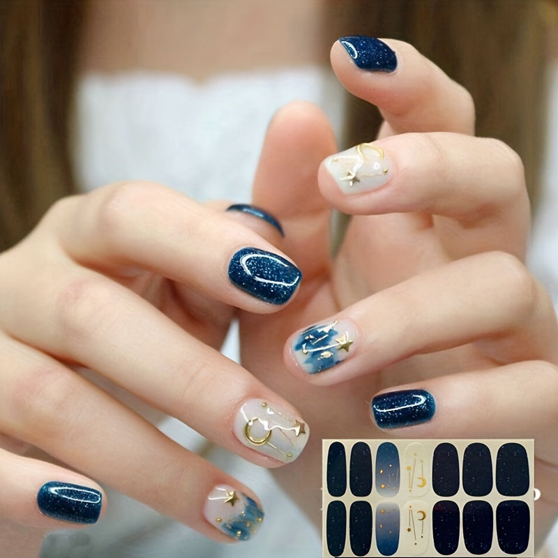 1pcs Nail Wraps Full Cover Nail Stickers With Nail Rubbing Strips