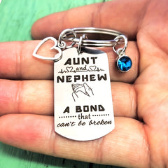 AUNT NIECE NEPHEW A Bond That Can't Be Broken Keychain Gift