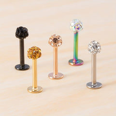 8mm Crystal Stud Lip Ring Rhinestones Cartilage Piercing Body Jewelry