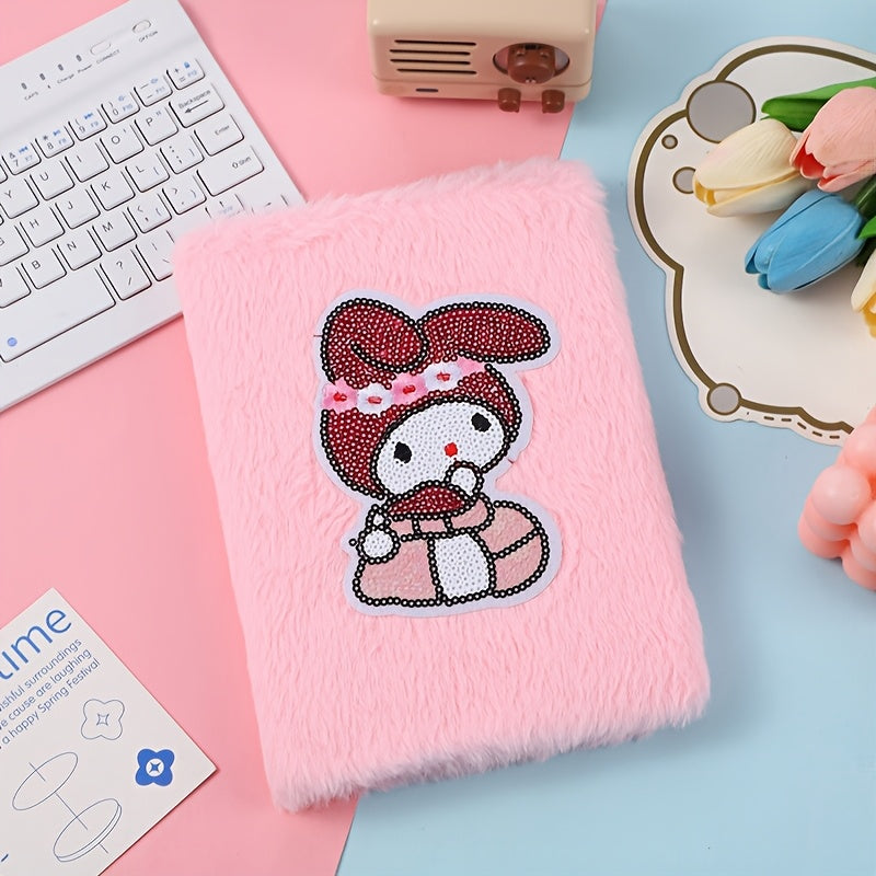 Bunny Plush Cartoon Girl Notebook - Random Style