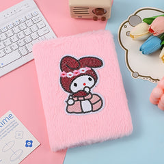 Bunny Plush Cartoon Girl Notebook - Random Style