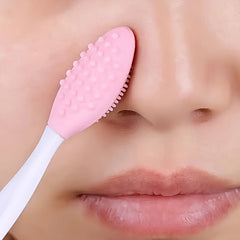 2-in-1 Silicone Nose & Blackhead Removal Brush Exfoliating Facial Cleaner