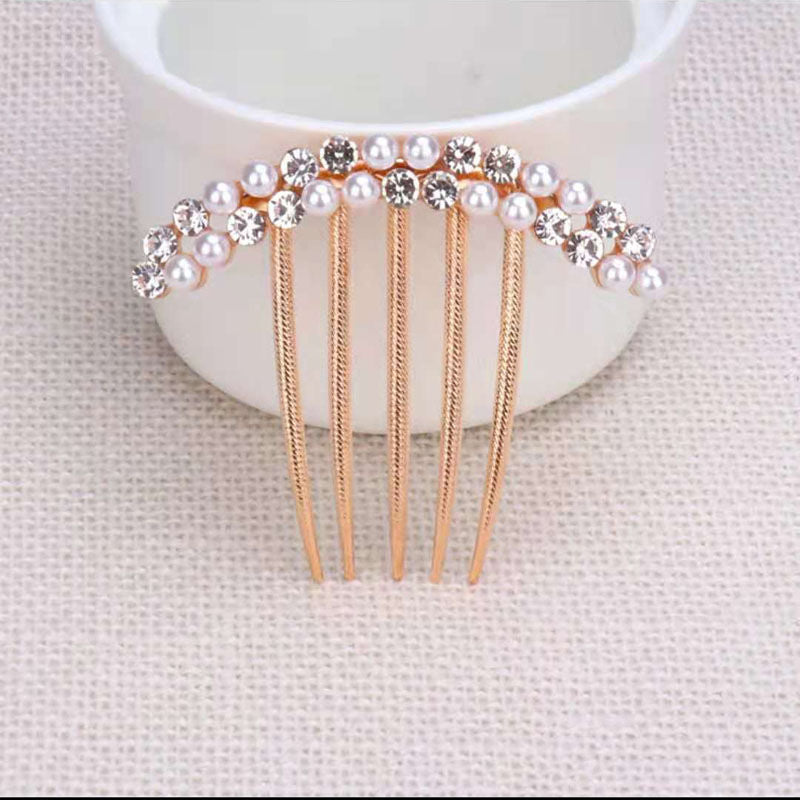 Rhinestone Faux Pearl Crystal Hair Comb Wedding Bridal Hairpin Hair Ornaments