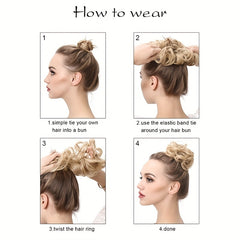 Synthetic Hair Bun Elastic Hairpieces for Women Updo Chignon Ponytail Extensions