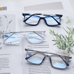 Square Anti Light Glasses Metal Frame