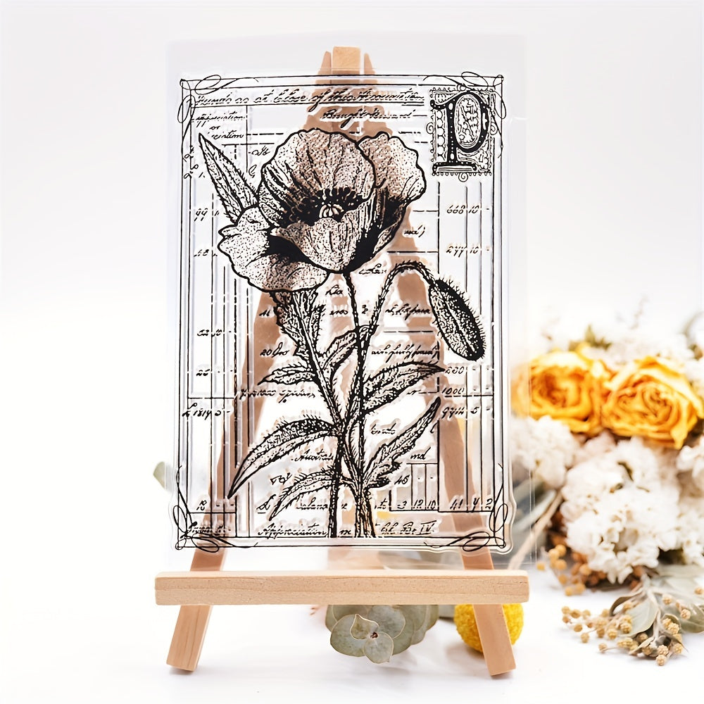 Flower Background Transparent Stamps for DIY Scrapbook
