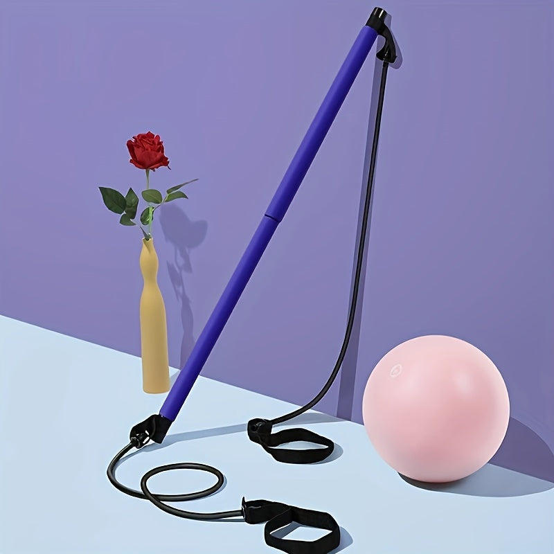 Pilates Fitness Stick with Tension Rope - Home Yoga Equipment