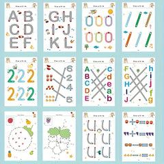 Educational Drawing Magic Practice Book for Ages 3-8 with Erasable Pens