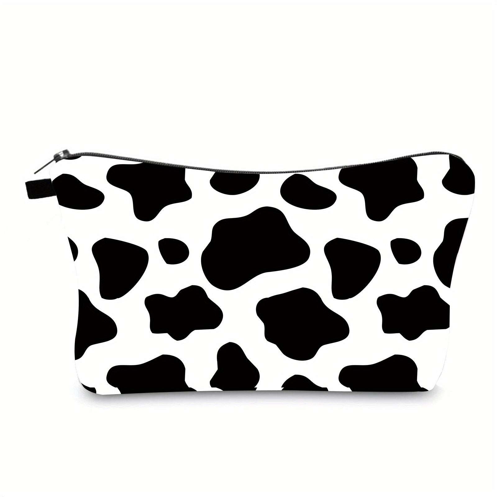 Cow Print Makeup Bag Travel Cosmetic Organizer Clutch Toiletry Storage