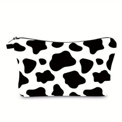 Cow Print Makeup Bag Travel Cosmetic Organizer Clutch Toiletry Storage