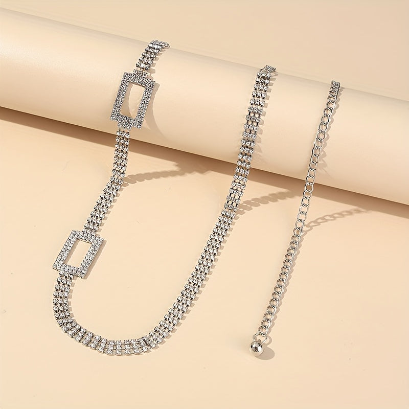Rhinestone Waist Chain Stylish Tassel Belly Chain