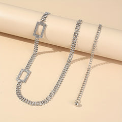 Rhinestone Waist Chain Stylish Tassel Belly Chain
