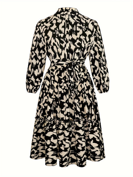  Leopard Print Button Up Shirt Dress