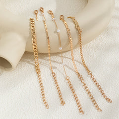 5 Pcs Hollow Chain Bracelet Minimalist Stackable Chain Bracelet