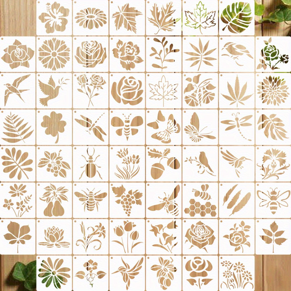 60pcs Reusable Painting Stencil DIY Craft Template Wall Stencils