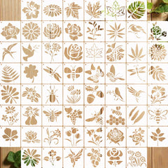 60pcs Reusable Painting Stencil DIY Craft Template Wall Stencils