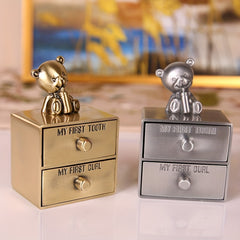 Mini Metal Tooth Box Keepsake Birth Hair Souvenir Storage Box