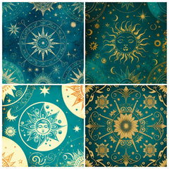 12pcs Tarot Starry Sky Series Brochure Paper for DIY Photo Album Scrapbook Art