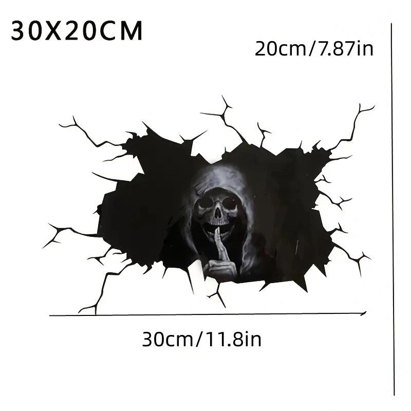 Halloween Skull Sticker Decal - Spooky Home Decor