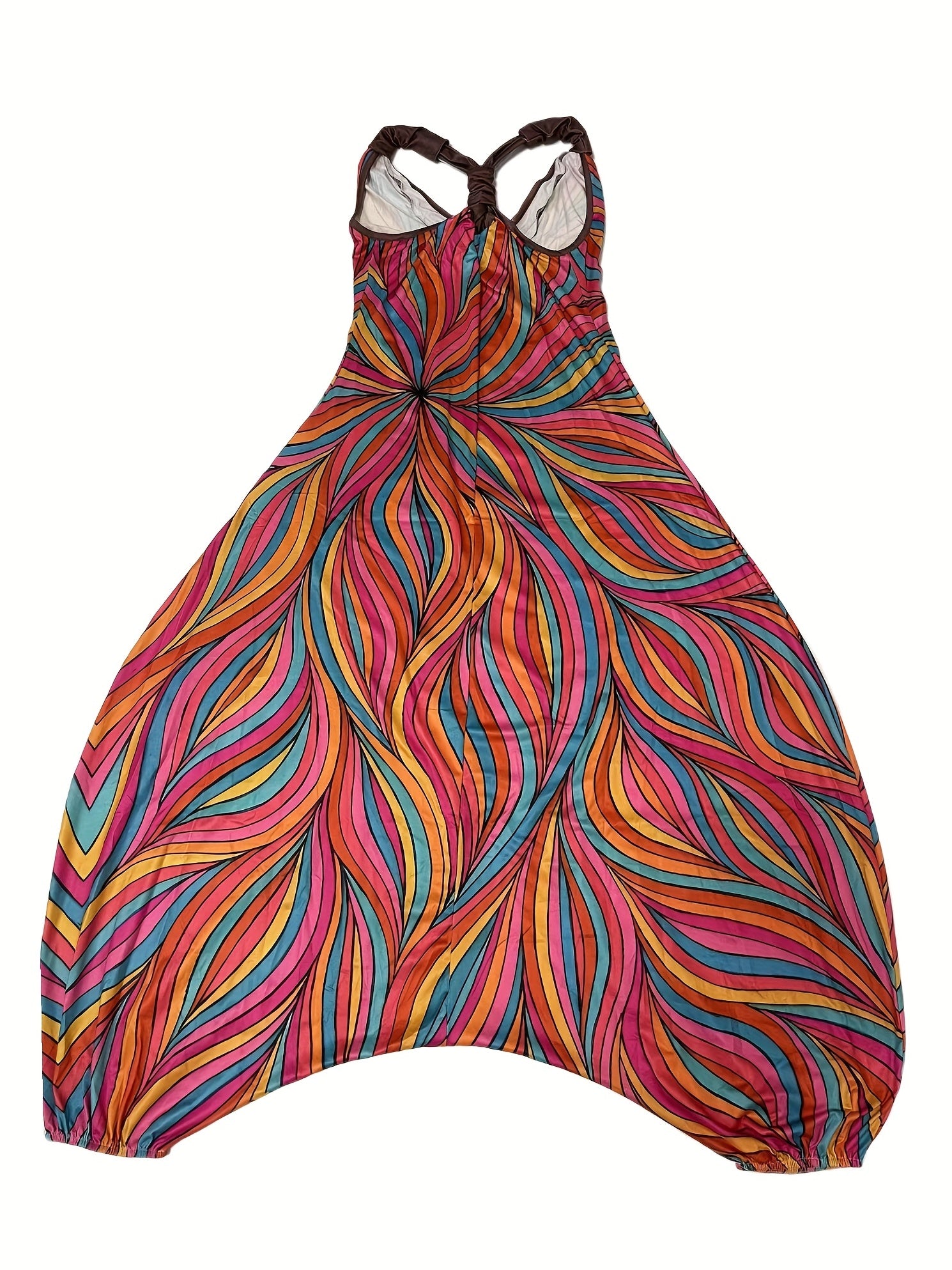 Floral Print Wide Leg Jumpsuit Sleeveless for Spring & Summer