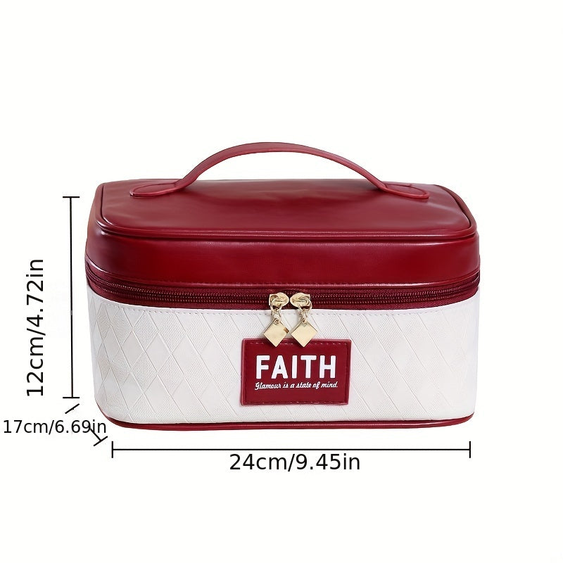 Portable Travel Makeup Organizer with Handle for Girls Women