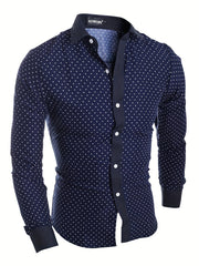 Polka Dot Graphic Print Men's Casual Lapel Shirt