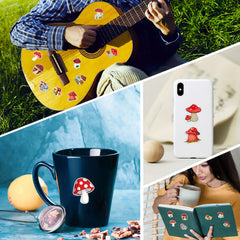 500pcs Mushroom Stickers Roll Vinyl Stickers L