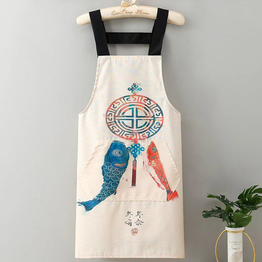 Chinese Style Cooking Apron Linen Canvas Apron Kitchen Apron